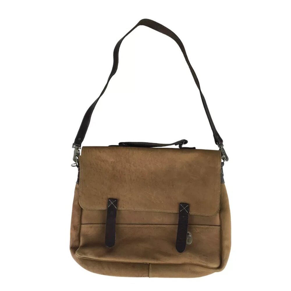 Rugby North America Unisex Adult Brown Leather Shoulder‎ Strap Messenger Bag